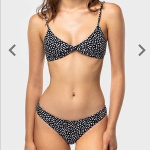 “Blackbough swim” polka dot bikini set